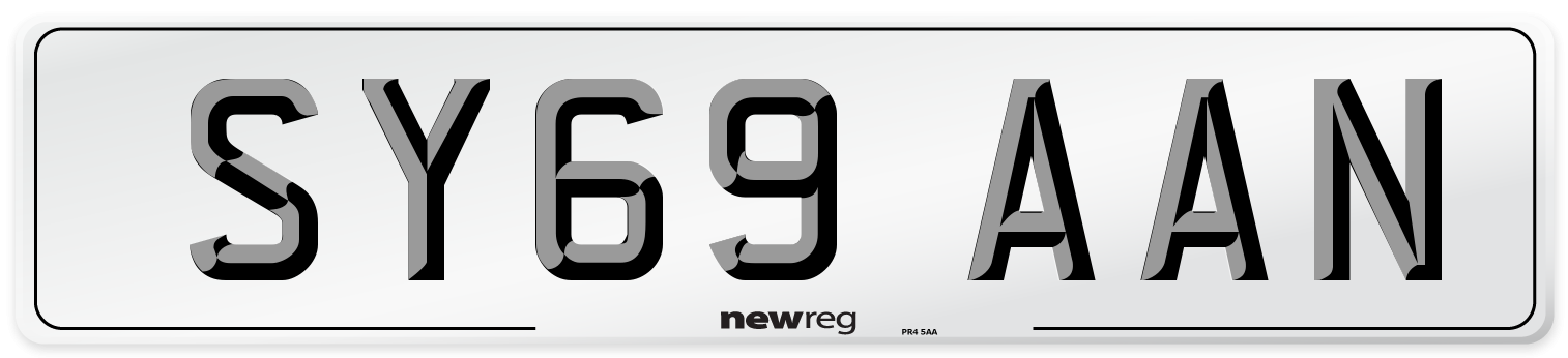 SY69 AAN Number Plate from New Reg